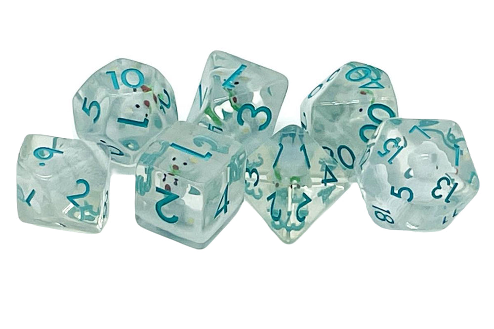 Old School 7 Piece DnD RPG Dice Set: Animal Kingdom - Koala Bear