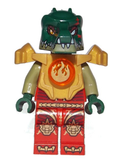 Lego, Minifigure, Legends of Chima, Cragger - Fire Chi, Heavy Armor, Red Torso, LOC092