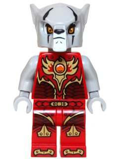 Lego, Minifigure, Legends of Chima, Worriz - Fire Chi, Light Bluish Gray Hands, loc146