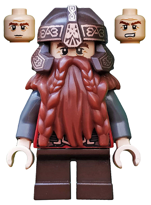 Lego, Minifigure, The Hobbit, Lord of the Rings, Gimli, Eyelids, LOR013