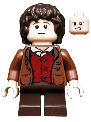 Lego, Minifigure, Lord of the Rings, Frodo Baggins - Reddish Brown Jacket, Dark Brown Legs, LOR062