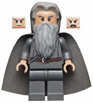 Lego, Minifigure, Lord of the Rings, Gandalf the Grey - Hair and Cape, LOR073