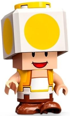 Lego, Minifigure, Super Mario Brothers, Yellow Toad - Happy, Walking, Mar0113