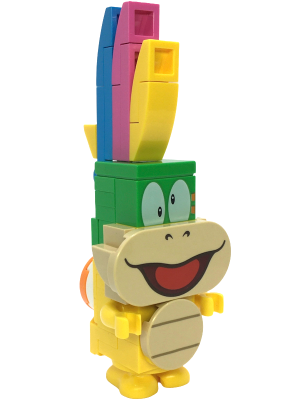 Lego, Minifigure, Super Mario Brothers, Lemmy - Plate, Modified 2 x 2 x 2/3 with 2 Studs on Side - Hollow Bottom Tube, mar0216