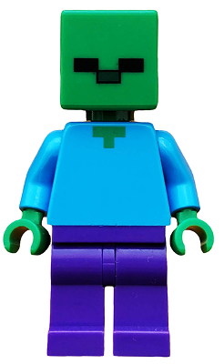 Lego, Minifigure, Minecraft, Zombie, Dark Purple Legs, MIN010