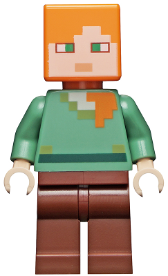 Lego, Minifigure, Minecraft, Alex, Reddish Brown Legs, MIN017