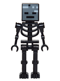 Lego, Minifigure, Minecraft, Wither Skeleton, Straight Arms, MIN025