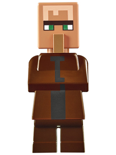 Lego, Minifigure, Minecraft, Villager, Reddish Brown Top, min028