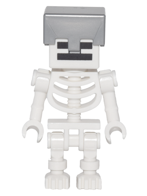 Lego, Minifigure, Minecraft, Skeleton, Minecraft - Flat Silver Helmet, min032