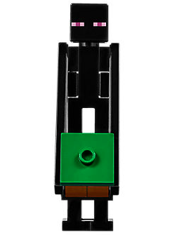 Lego, Minifigure, Minecraft, Enderman, Reddish Brown Block with Green Top, MIN049