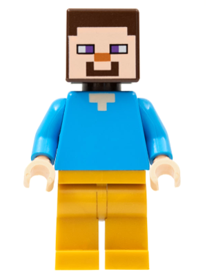 Lego, Minifigure, Minecraft, Steve with Pearl Gold Pants, MIN074