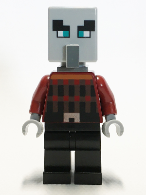 Lego, Minifigure, Illager (Pillager) - Dark Bluish Gray Neck Bracket and Tile with Clip, MIN079