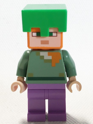 Lego, Minifigure, Minecraft, Alex - Medium Lavender Legs, Bright Green Helmet, MIN089