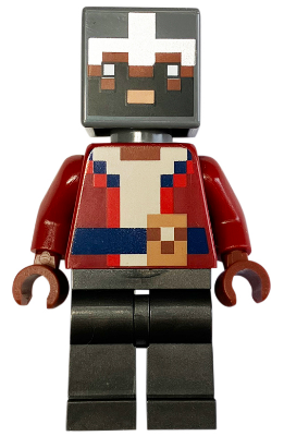 Lego, Minifigure, Minecraft, Hero - Dark Red Torso, Pearl Dark Gray Legs, MIN181