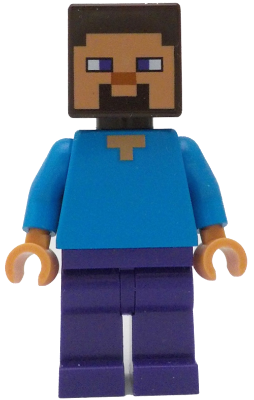 Lego, Minifigure, Minecraft, Steve (Nougat) - Dark Purple Legs, MIN199