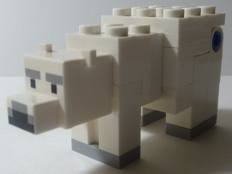 Lego, Minifigure, Minecraft, Minecraft Polar Bear, Brick Built, MINEBEAR02