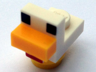 Lego, Minifigure, Minecraft, Minecraft Chicken, Baby with Yellow Feet, Brick Built, minechicken03