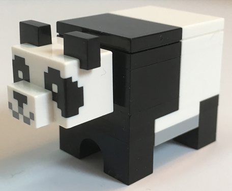 Lego, Minifigure, Minecraft, Minecraft Panda (Black Plate with Bar Handle) - Brick Built, minepanda02