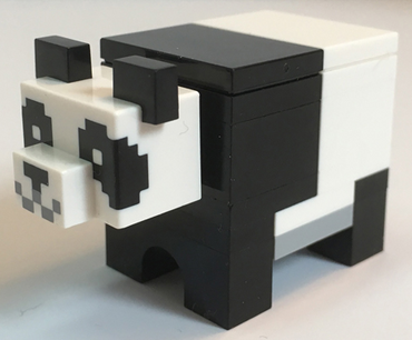 Lego, Minifigure, Minecraft, Minecraft Panda (Black Plate with Bar Handle) - Brick Built, minepanda02