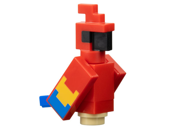 Lego, Minifigure, Minecraft, Minecraft Parrot, Red Printed Wings - Brick Built, mineparrot01