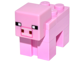 Lego, Minifigure, Minecraft, Minecraft Pig, Brick Built, MINEPIG01