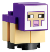 Lego, Minifigure, Minecraft, Minecraft Sheep, Lamb, Tan Legs, Dark Purple Head - Brick Built, MINESHEEP11