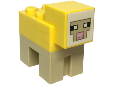 Lego, Minifigure, Minecraft, Minecraft Sheep, Yellow (Tan Plate 2 x 3) - Brick Built, MINESHEEP16