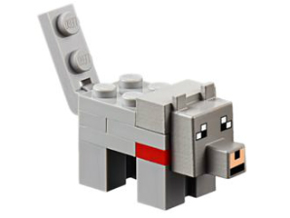 Lego, Minifigure, Minecraft, Minecraft Wolf, Brick Built, MINEWOLF01