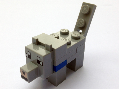 Lego, Minifigure, Minecraft, Minecraft Wolf, Brick Built, MINEWOLF04