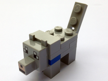 Lego, Minifigure, Minecraft, Minecraft Wolf, Brick Built, MINEWOLF04