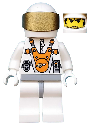 Lego, Minifigure, Mars Mission, Astronaut with Helmet and Messy Hair and Stubble, MM003