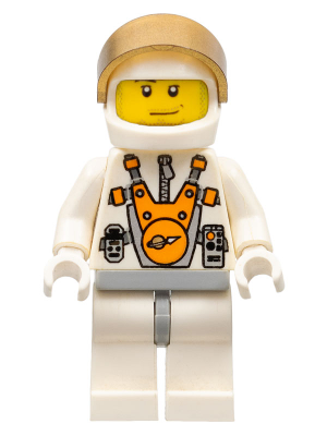 Lego, Minifigure, Mars Mission, Astronaut with Helmet, Metallic Gold Visor, Smirk and Stubble Beard, MM015