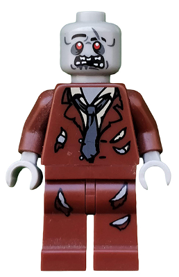 Lego, Minifigure, Monster Fighters, Zombie, Reddish Brown Suit, MOF043