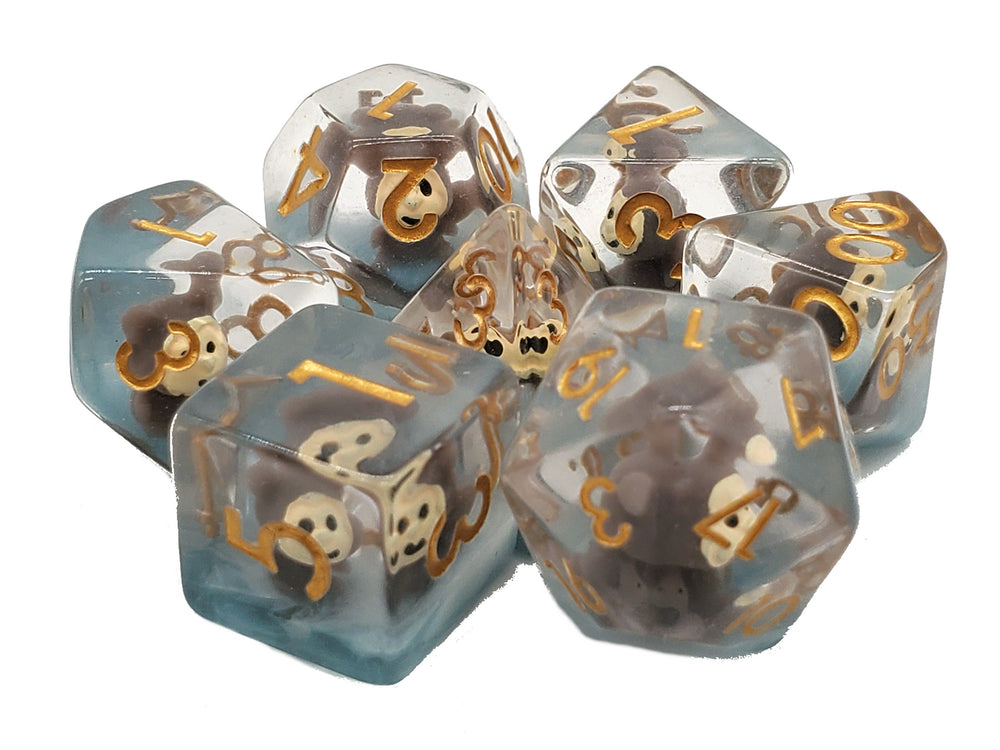 Old School 7 Piece DnD RPG Dice Set: Animal Kingdom - Monkey Shines