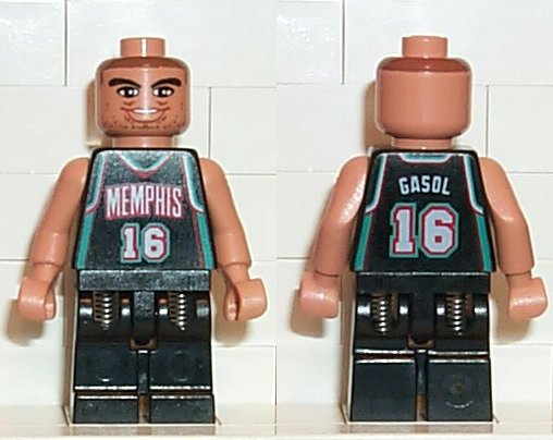 Lego, Minifigure, Basketball, NBA Player, NBA Pau Gasol, Memphis Grizzlies #16, nba006