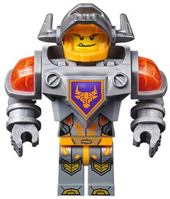 Lego, Minifigure, NEXO KNIGHTS, Axl - Flat Silver Visor and Torso, NEX007