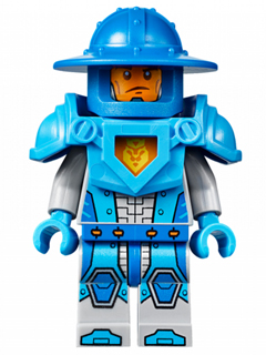 Lego, Minifigure, NEXO KNIGHTS, Royal Soldier / King's Guard - Blue Helmet with Broad Brim, Dark Azure Armor and Hands, NEX019