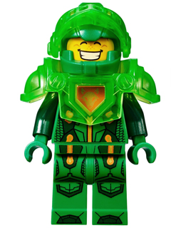 Lego, Minifigure, NEXO KNIGHTS, Aaron Fox - Trans-Bright Green Visor and Armor (Ultimate Aaron), NEX021