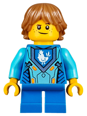 Lego, Minifigure, NEXO KNIGHTS, Robin Underwood, Hair, Blue Short Legs, nex036