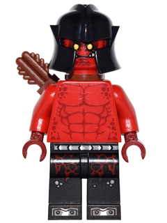 Lego, Minifigure, NEXO KNIGHTS, Crust Smasher - Bare Chest, Black Legs, Reddish Brown Quiver, NEX043