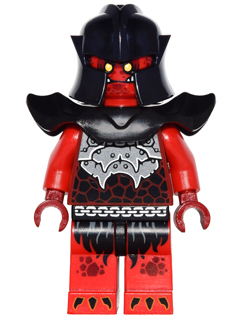 Lego, Minifigure, NEXO KNIGHTS, Crust Smasher - Armored Chest, Red Legs, Black Shoulder Pads Armor, NEX043