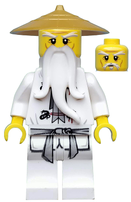 Lego, Minifigure, Ninjago, Rise of the Snakes, Wu Sensei - Pearl Gold Hat, NJO064