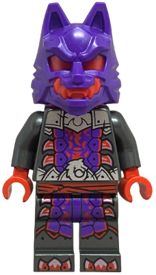 Lego, Minifigure, Ninjago, Dragons Rising Season 2, Wolf Mask Warrior - Dark Purple and Red Mask, NJO0895