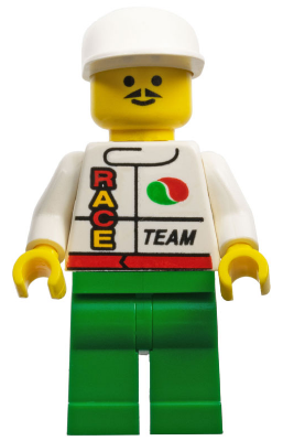 Lego, Minifigure, Town, Octan - Race Team, Green Legs, White Cap, OCT015