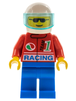Lego, Minifigure, Town, Octan - Racing, Blue Legs, White Helmet, Trans-Light Blue Visor, OCT028