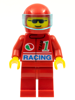 Lego, Minifigure, Town, Octan - Racing, Red Legs, Red Helmet, Trans-Light Blue Visor, OCT030