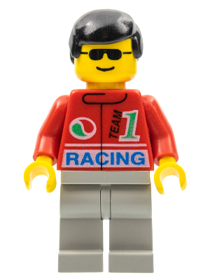 Lego, Minifigure, Town, Octan - Racing, Light Gray Legs, Black Male Hair, OCT035