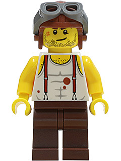 Lego, Minifigure, Pharaoh's Quest, Mac McCloud - Aviator Cap, PHA006