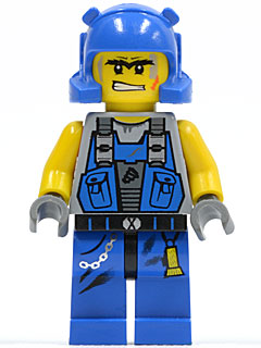 Lego, Minifigure, Power Miners, Power Miner- Orange Scar, Helmet, PM011