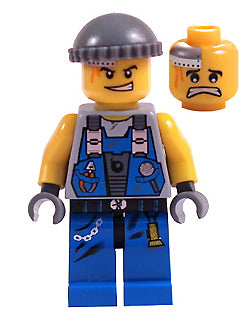 Lego, Minifigure, Power Miners, Power Miner - Engineer, Knit Cap, PM012
